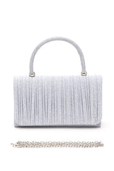 Womens Lurex Pleated Top Handle Evening Clutch Bag | Zarnesh